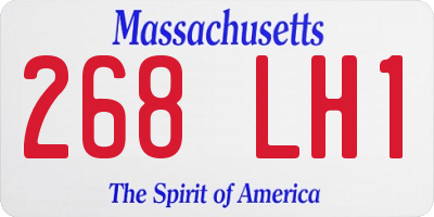 MA license plate 268LH1