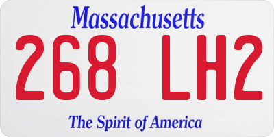MA license plate 268LH2
