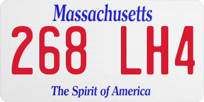 MA license plate 268LH4