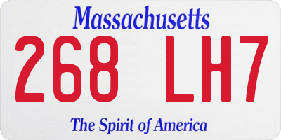 MA license plate 268LH7