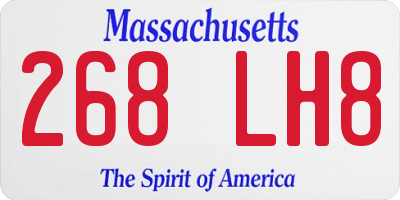 MA license plate 268LH8