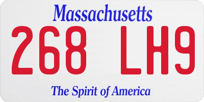 MA license plate 268LH9
