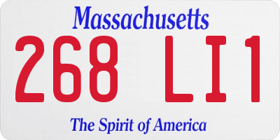 MA license plate 268LI1