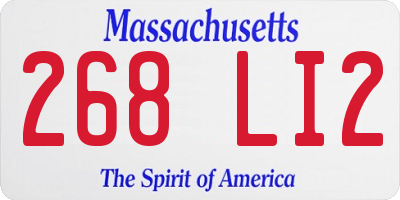 MA license plate 268LI2