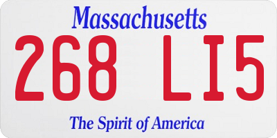 MA license plate 268LI5