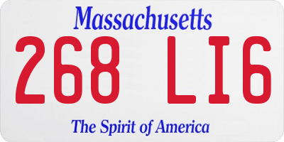 MA license plate 268LI6