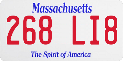 MA license plate 268LI8