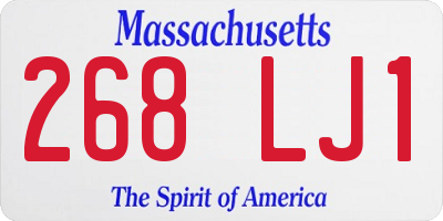 MA license plate 268LJ1