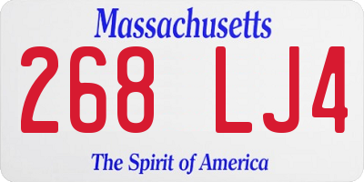 MA license plate 268LJ4