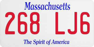 MA license plate 268LJ6