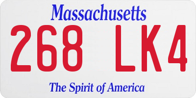 MA license plate 268LK4