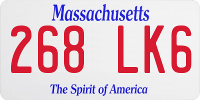 MA license plate 268LK6