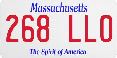 MA license plate 268LL0
