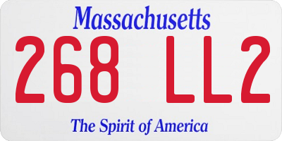 MA license plate 268LL2