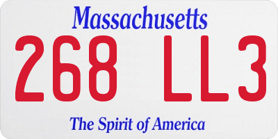 MA license plate 268LL3