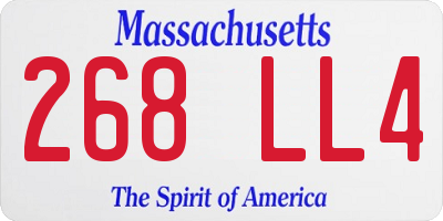 MA license plate 268LL4