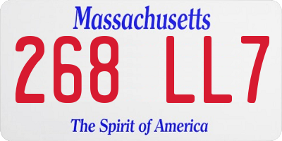 MA license plate 268LL7