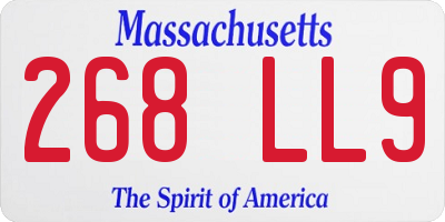 MA license plate 268LL9