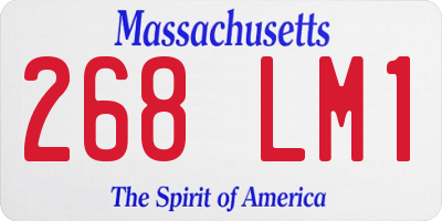 MA license plate 268LM1
