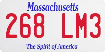 MA license plate 268LM3