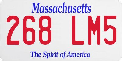 MA license plate 268LM5