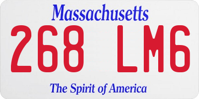MA license plate 268LM6