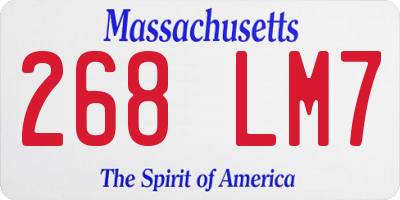 MA license plate 268LM7