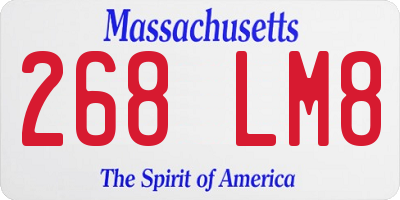 MA license plate 268LM8