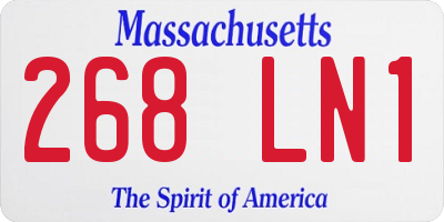 MA license plate 268LN1