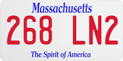 MA license plate 268LN2