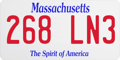 MA license plate 268LN3