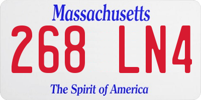 MA license plate 268LN4