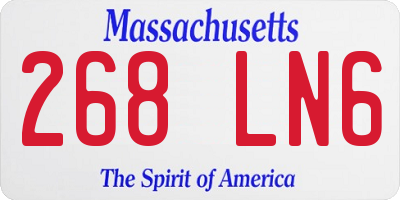 MA license plate 268LN6