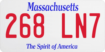 MA license plate 268LN7