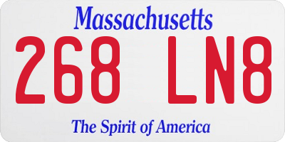 MA license plate 268LN8