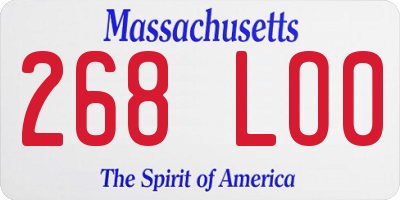 MA license plate 268LO0