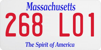 MA license plate 268LO1