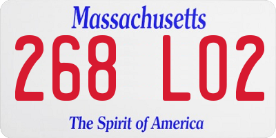MA license plate 268LO2