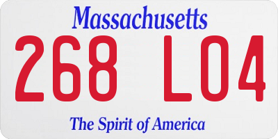MA license plate 268LO4