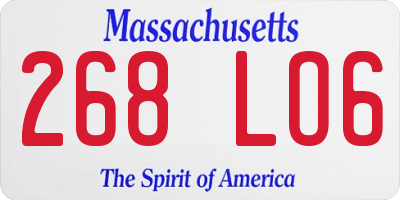 MA license plate 268LO6