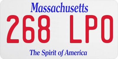MA license plate 268LP0