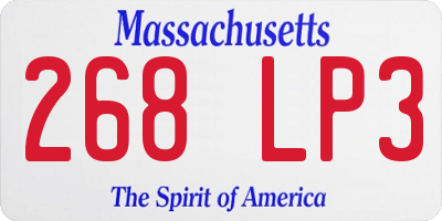 MA license plate 268LP3