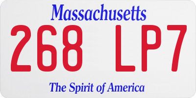 MA license plate 268LP7
