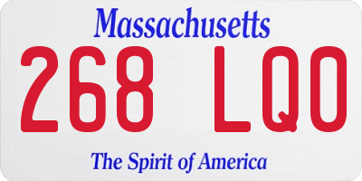 MA license plate 268LQ0