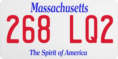 MA license plate 268LQ2