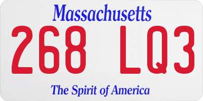 MA license plate 268LQ3