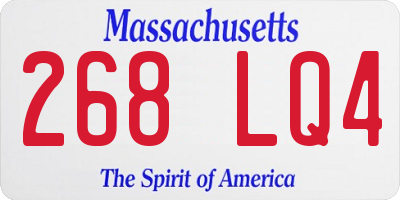 MA license plate 268LQ4