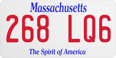 MA license plate 268LQ6