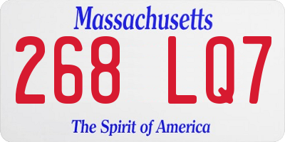 MA license plate 268LQ7
