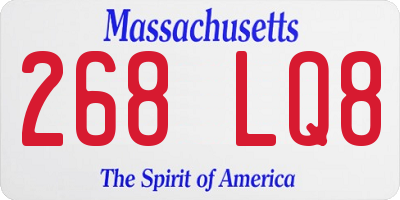 MA license plate 268LQ8